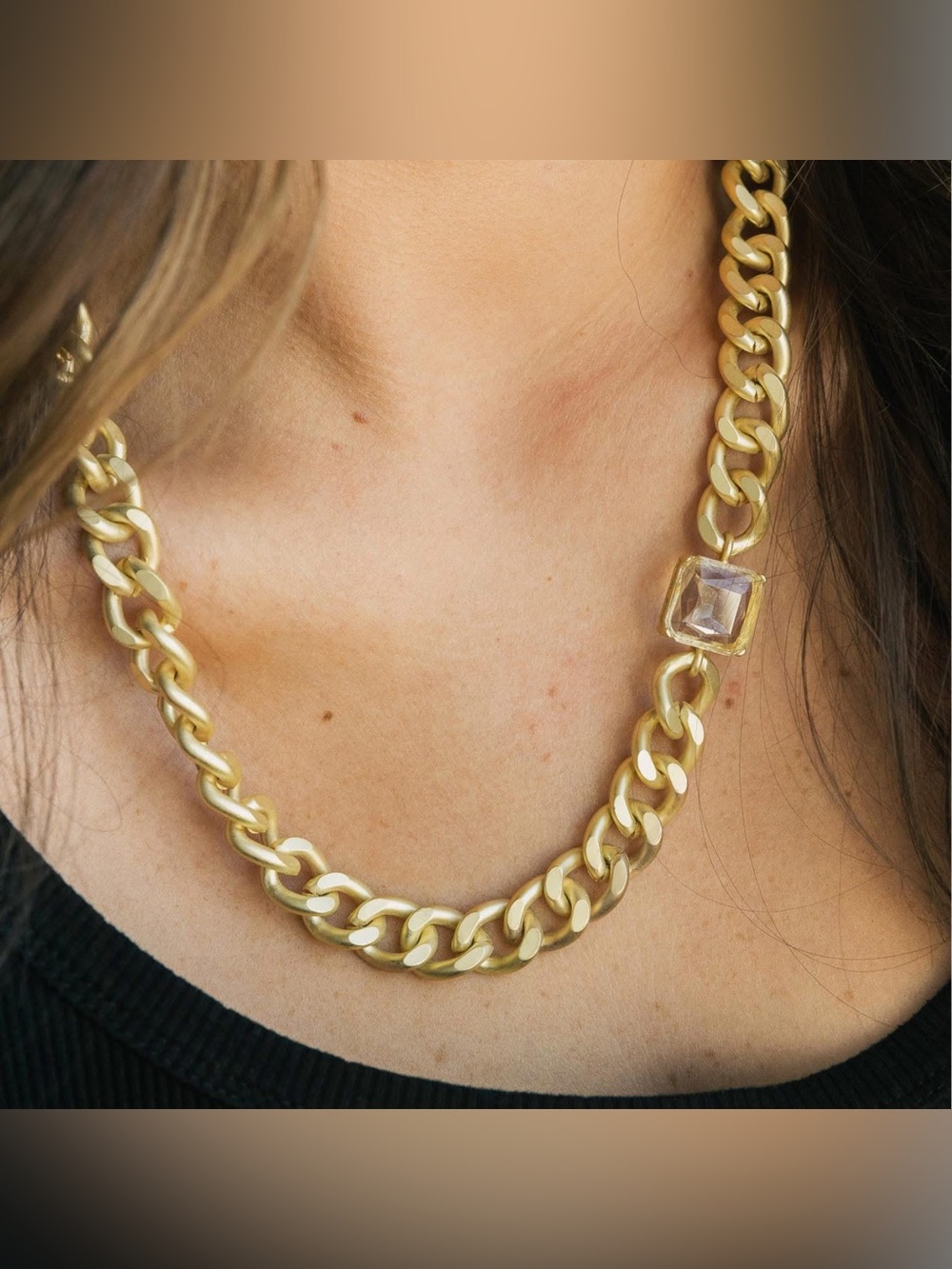 Plunder Chunky Matte Gold Hadley Ava Statement Necklace